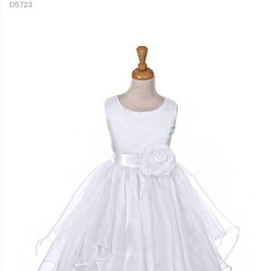 Elegant White Kids Formal Dress
